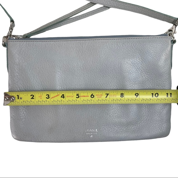 Fossil Blue Gray Sydney Leather Crossbody Bag Purse - Picture 2 of 11